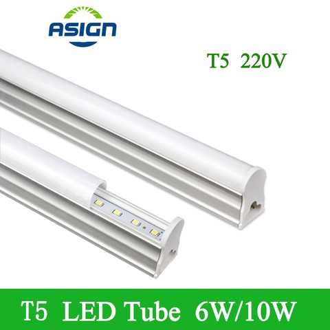 Tube Fluorescent LED T5, 30CM 60CM, 220V ~ 240V, ampoules LED t5 6W 10W, lumière blanche chaude, Lampara, PVC, plastique 2835 ► Photo 1/6