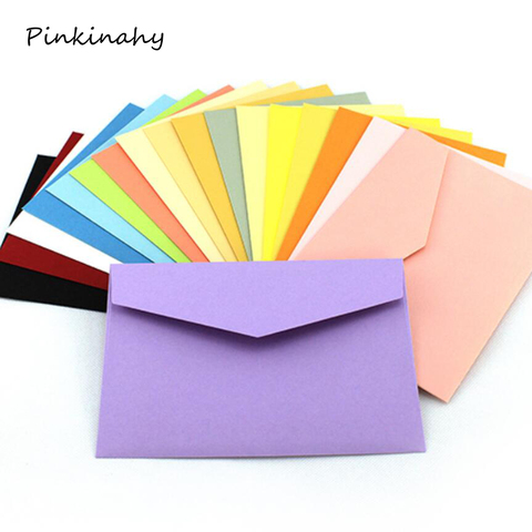 Lot de 50 enveloppes en papier Kraft/bonbon, 10 couleurs, vierge, 108x82mm, pour carte bancaire, cartes de vœux, Mini carte de membre ► Photo 1/4