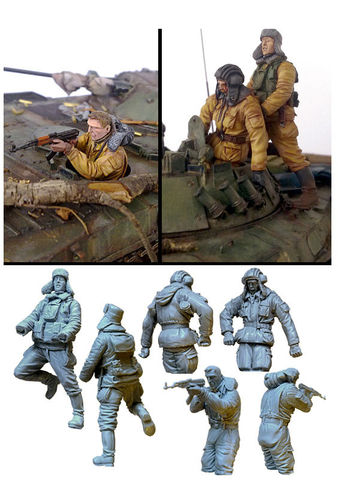 Tuskmodel – kit de figurines en résine, échelle 35, soldats russes modernes, char d'équipage ► Photo 1/1