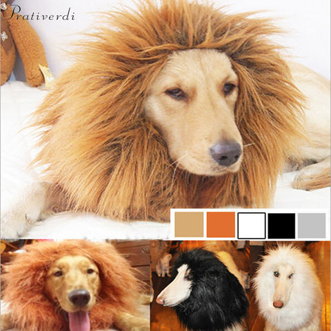 Perruque Cosplay pour animal de compagnie, Costume de transformation, crinière de Lion, perruque chaude d'hiver, chat, grand chien, décoration de fête avec oreilles, vêtements pour animaux de compagnie ► Photo 1/6