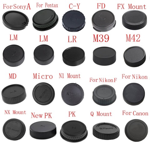 10 pcs/lot capuchon d'objectif arrière pour Canon nikon Sony pour Pentax Olympus Micro M4/3 Panasonic Samsung Leica Fujifilm support d'appareil photo ► Photo 1/2