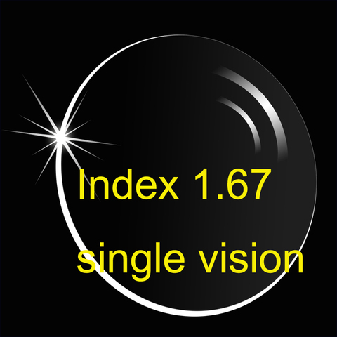 Vision unique asphérique à indice élevé 1.67 (UV400) HMC / super mince/antireflet et anti-rayures 005 ► Photo 1/1