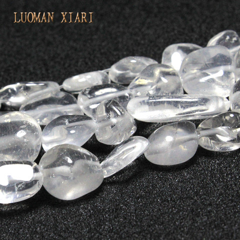 LUOMAN-perles en pierre naturelle XIARI AAA irrégulier 9-12mm en cristal clair, pour la fabrication de bijoux, brin de Bracelet à bricoler soi-même colliers de 15 pouces ► Photo 1/4