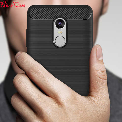 Coque arrière en Silicone souple Anti-coup pour Xiaomi, compatible modèles Redmi Note 4 Pro Prime, en Fiber de carbone ► Photo 1/6