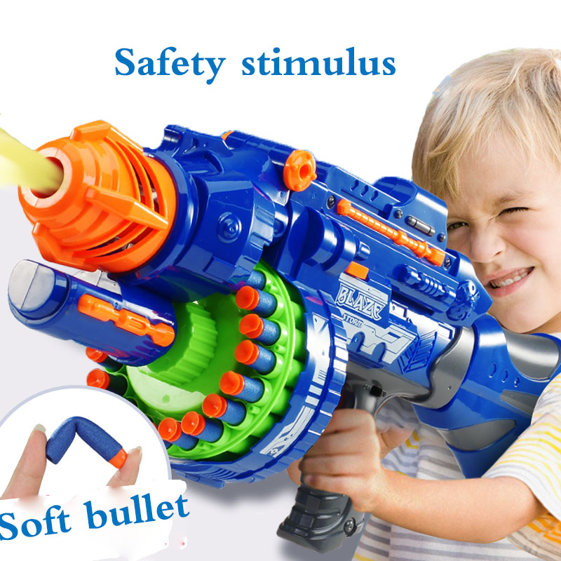 Les enfants de l'air en plastique Soft pistolet jouet de tir des armes à  feu doux en rafale de Blaster bullet balle molle électrique sniper fusil pistolet  jouet pour les garçons 