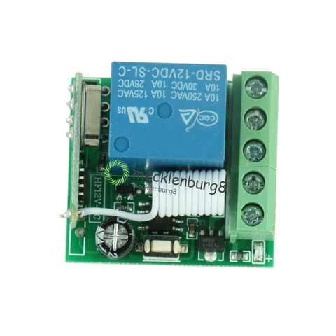 Module de relais sans fil cc 12 V à 1 canal 433 mHz commutateur de commande à distance RF commande du récepteur oscillateur carte Lehr MCU RF freque ► Photo 1/4