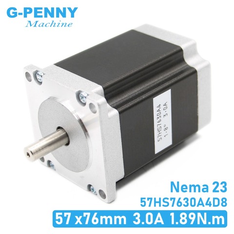 Moteur pas à pas Nema 23, cnc, 57 x76mm1.89N.m, 4 fils, 1,8 deg, Nema 23 3A 270 oz-in, D = 8mm, pour machine CNC, imprimante 3D! Bonne qualité ► Photo 1/6