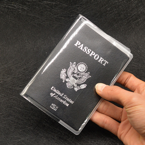 Porte-passeport, couverture transparente, PVC étanche, saleté, sac de rangement de passeport pour femmes de voyage, crédit porte-carte d'identité ► Photo 1/6