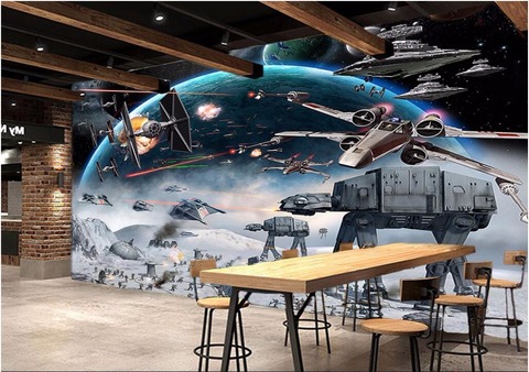 Papier peint mural 3d avec Star Wars, choc, décoration murale 3d ► Photo 1/4