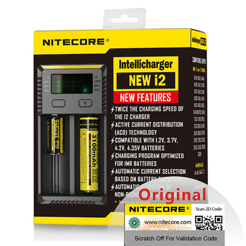 Nitecore – chargeur de batterie universel i2, rapide, pour piles AA AAA Li-ion 26650 18650 14500, H15 ► Photo 1/6