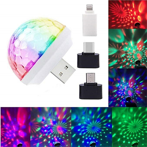 Mini éclairage Disco Portable, lumière Disco USB 5V DC, éclairage de scène avec boule karaoké, fête de noël ► Photo 1/6