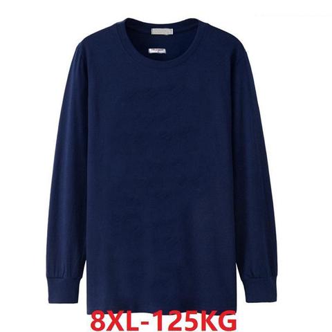 T-Shirt manches longues homme, en coton, noir, bon marché, grande taille, 5XL, 8XL, automne ► Photo 1/6