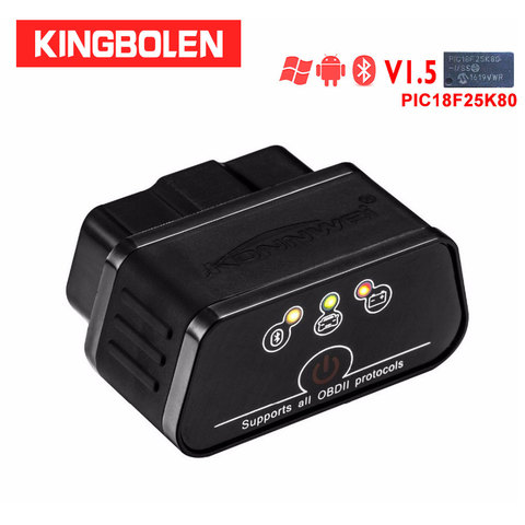 Konnwei – KW903 Icar2 bluetooth elm327 V1.5 puce détecteur de défauts automatique, Scanner OBDII ELM 327, outil pour Android ► Photo 1/5