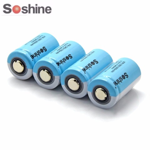 Soshine 4 pièces IFR CR2 3.2 V 300 mAh LiFePO4 Rechargeable Batterie Avec Boîtier De Batterie pour lampe de poche LED Projecteur Caméra ► Photo 1/3