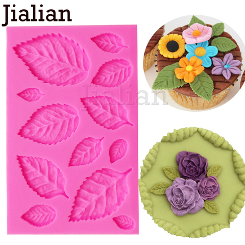 Jialian-moule à pression 3D pour feuilles d'arbre, bricolage, décoration de gâteau, gâteau Fondant, moule en Silicone F0967 ► Photo 1/4