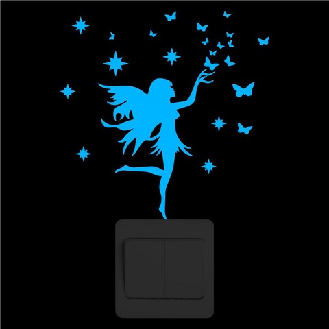 Autocollants muraux étoiles papillon scintillant dans la nuit, autocollant lumineux, décoratif pour la chambre d'un enfant ou d'un garçon ou d'une fille ► Photo 1/6