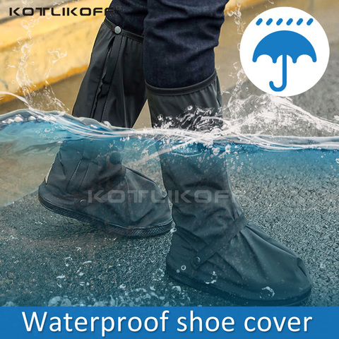 KOTLIKOFF-chaussures créatives, couvre-chaussures imperméables, réutilisables, couvre-chaussures de vélo, protection de la pluie, épaisse et résistante à la pluie ► Photo 1/6