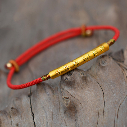Bracelet mantra tressé à six mots pour femmes, corde rouge, nœud chinois, corde à main, offre spéciale, 2022 ► Photo 1/6