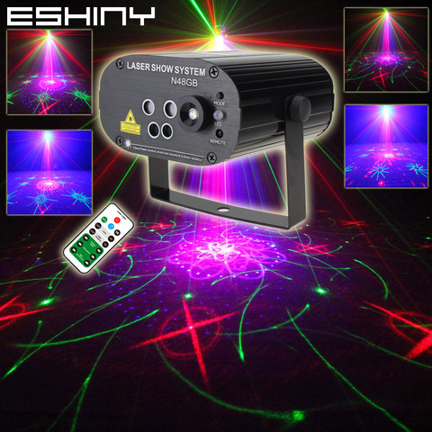 ESHINY Laser RGB à 5 lentilles, 128 motifs, projecteur à distance, effet de scène, bleu clair, barre de Led DJ Disco spectacle de danse de noël, 5rgbw 128n6 ► Photo 1/6