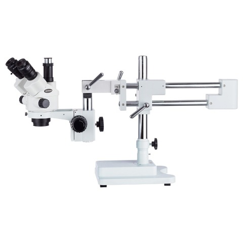 AmScope 7X-45X Microscope Zoom verrouillable stéréo simul-focal sur équipement de réparation de téléphone portable à double bras ► Photo 1/4