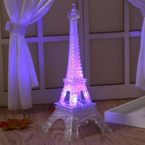 Lampe LED tour Eiffel en acrylique, luminaire décoratif d'intérieur, idéal comme cadeau pour une chambre à coucher ou une Table ► Photo 1/6