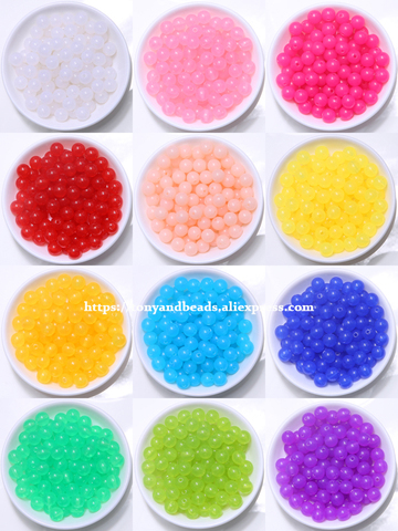 9th Aug livraison gratuite clair Gumball Bubblegum acrylique boule ronde entretoise perles 6 8 10 12 MM choisir la taille pour la fabrication de bijoux ► Photo 1/2