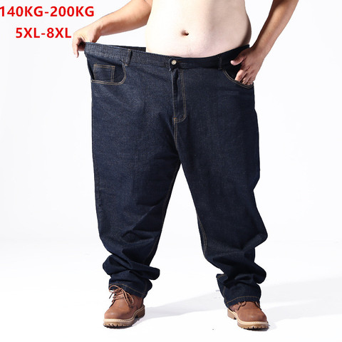 Jean en Denim élastique pour homme, pantalon de marque, grande taille, 5XL, 6XL, 7XL, 8XL, 54, 56, 58, 59, 60, 200KG, 2022 ► Photo 1/6