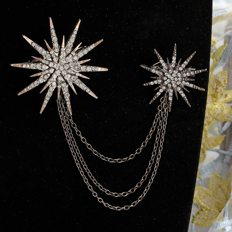 Hesiod-broche pour femmes, broche en cristal, breloque étoile scintillante, décoration de robe pour dames, vente en gros ► Photo 1/5