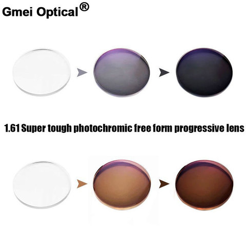 Lentilles optiques photochromiques numériques de forme libre, verres optiques de Prescription progressives avec des performances de changement de couleur rapide, 1.61 ► Photo 1/6