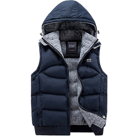 Nouveau hommes veste sans manches mode hiver manteaux décontractés mâle à capuche coton rembourré hommes gilet homme épaississement gilet ► Photo 1/6