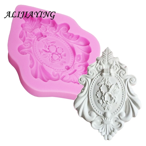 Moule en Silicone avec cadre à fleurs, pour Fondant, chocolat, artisanat, décoration de gâteaux en sucre, moules à bonbons en argile, 1 pièce, D0662 ► Photo 1/6