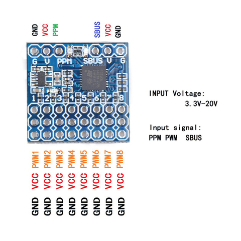 Nouveau Module de Conversion de Signal d'encodeur PWM PPM SBUS 32 bits, convertisseur de tension d'entrée 3.3-20V pour Drone d'avion RC ► Photo 1/6