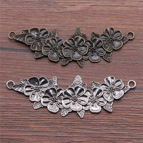 WYSIWYG – pendentif branche de grande fleur 113mm, 1 pièces, breloque de connecteur de branche de fleur ► Photo 1/1