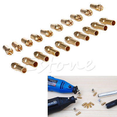 Mandrins de perceuse à pince en laiton, 10 pièces, pour outil rotatif Dremel 4.3mm de diamètre 0.5mm-3.2mm, accessoire d'outils électriques ► Photo 1/4