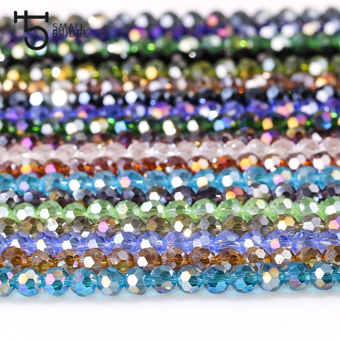 4mm tchèque Ab couleur Perles de verre rondes en vrac pour Bracelet faisant des femmes bricolage accessoires Perles à facettes entretoise Perles de cristal Z155 ► Photo 1/6
