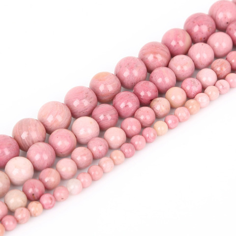Perles en pierre de Rhodochrosite, naturelles, pour la fabrication de bijoux, 15 '', Bracelet à bricoler soi-même et de colliers 4/6/8/10mm, vente en gros ► Photo 1/4