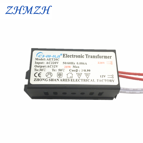 Transformateur électronique LED 20W, alimentation électrique ac 220V à ac 12V pour ampoules LED 12V MR16 G4 ou perles de lampe halogènes ► Photo 1/5