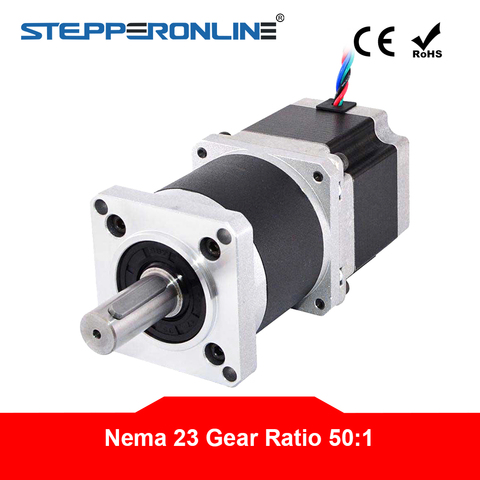 Nema 23 moteur Stepper L = 56mm | Rapport d'engrenages 50:1 boîte de vitesse planétaire de haute précision 4-plomb 2,8a moteur extrudeuse ► Photo 1/1