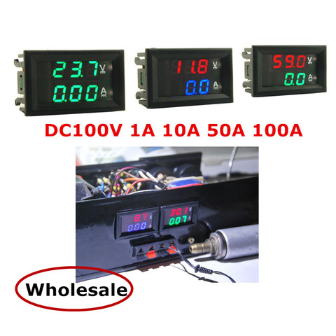 Mini voltmètre numérique LED DC 100V, 1a, 10a, 50a, 100a, 0.28 pouces, ampèremètre, tension/amperimètre ► Photo 1/6
