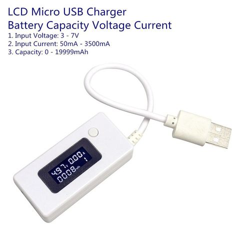 Chargeur LCD Micro USB, capacité de la batterie, testeur de courant, détecteur de compteur pour Smartphone, batterie externe Mobile ► Photo 1/5