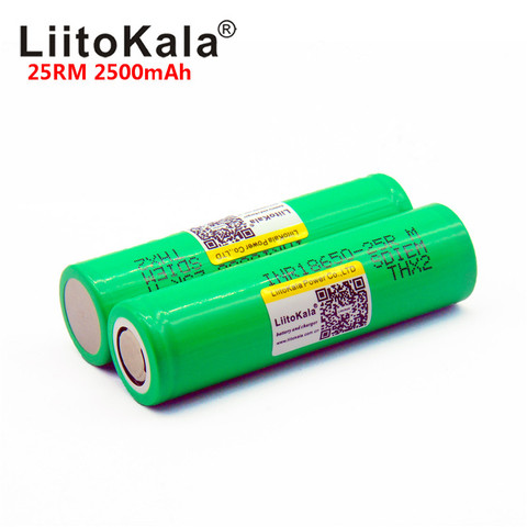 Nouveau LiitoKala 25RM 18650 2500mah INR1865025R 20A décharge batteries au lithium haute puissance décharge batterie 3.7V 18650 25R ► Photo 1/6