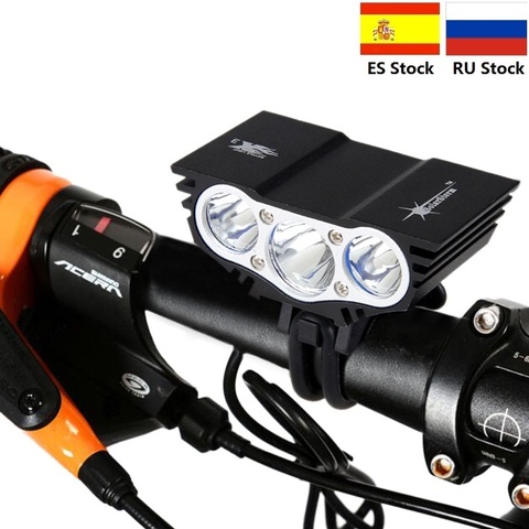 4 mode 1500 Lm 3 lampe à LED perles avant vélo vélo lumière cyclisme lumière lampe accessoires pour vélo avec 6400mAh batterie ► Photo 1/6