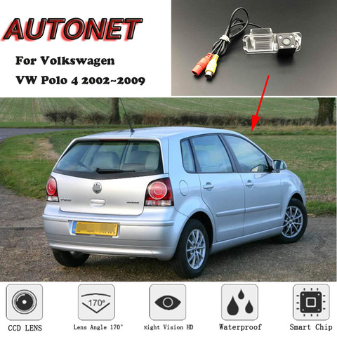 AUTONET – caméra de recul avec plaque d'immatriculation et stationnement, pour Volkswagen VW Polo 4 2002 ~ 2009 MK4 9N 4Q 9N3 ► Photo 1/6