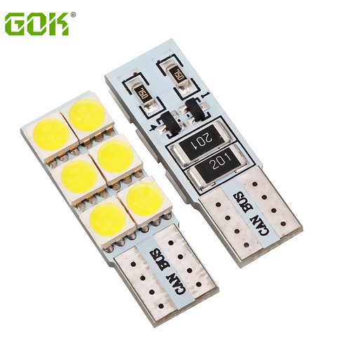 Lot de 10 lampes led T10 W5W canbus 194 927 161 t10 6led 5050 SMD W5W T10 6, éclairage latéral de voiture, livraison gratuite ► Photo 1/6