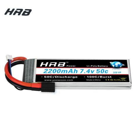 HRB – batterie Lipo 2s, 7.4V, 2200mAh, 50c, pour Drone AKKU TRX XT60 T DEAN, pour Traxxas 1:16 Slash e-revo Summit, 1 ou 2 pièces ► Photo 1/6