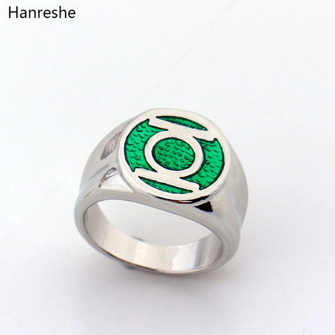 Dc Comics bague lanterne verte de Super héros en émail, bague de film, bijoux à la mode, vente en gros, pour hommes et femmes, cadeau ► Photo 1/5