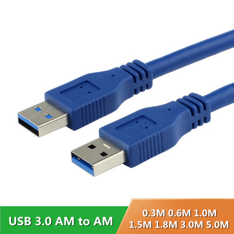 Haute vitesse USB 3.0 A type mâle à mâle M/M câble d'extension USB AM à AM 4.8Gbps prise en charge USB 2.0 0.3 M/0.6 M 1 M/1.5 M/1.8 M/3 M/ 5M ► Photo 1/1