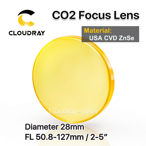 Cloudray USA CVD ZnSe Focus Lens Dia. 28mm FL 50.8/63.5/127mm 2/2. 5/5 