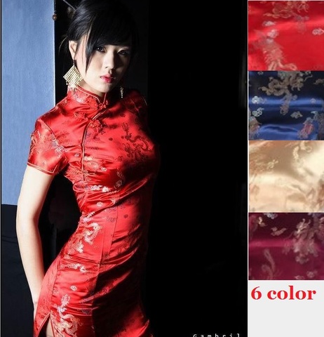 Rouge sexy robes chinoises chinois rouge qipao robes satin de style oriental chinois style moderne cheongsam oriental soie robe ► Photo 1/5