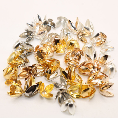 8mm gros 100 pcs/lot pétale fleur entretoise perles casquettes breloques quatre feuilles perle casquettes pour la fabrication de bijoux Handmande ► Photo 1/5